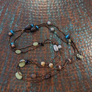 Silpada retired multi-gemstone and seed bead necklace N1569